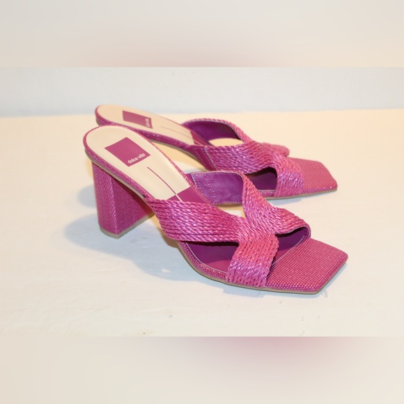 Dolce Vita Orchid Raffia Nitro Sandals Size Women’s 8.5 NEW - Picture 3 of 11